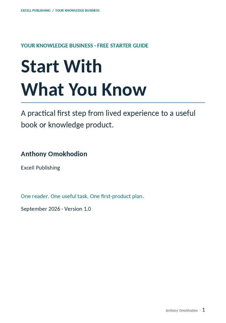 Cover of Start With What You Know, the free guide by Anthony Omokhodion